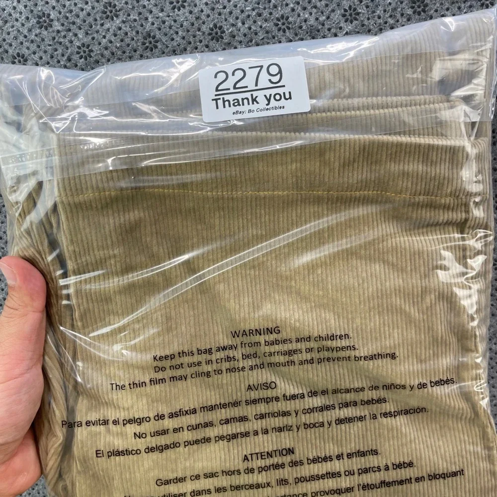 NEW LL Bean Comfort Waist Corduroy Pants Mens 40x26 Tan Khaki Straight Leg